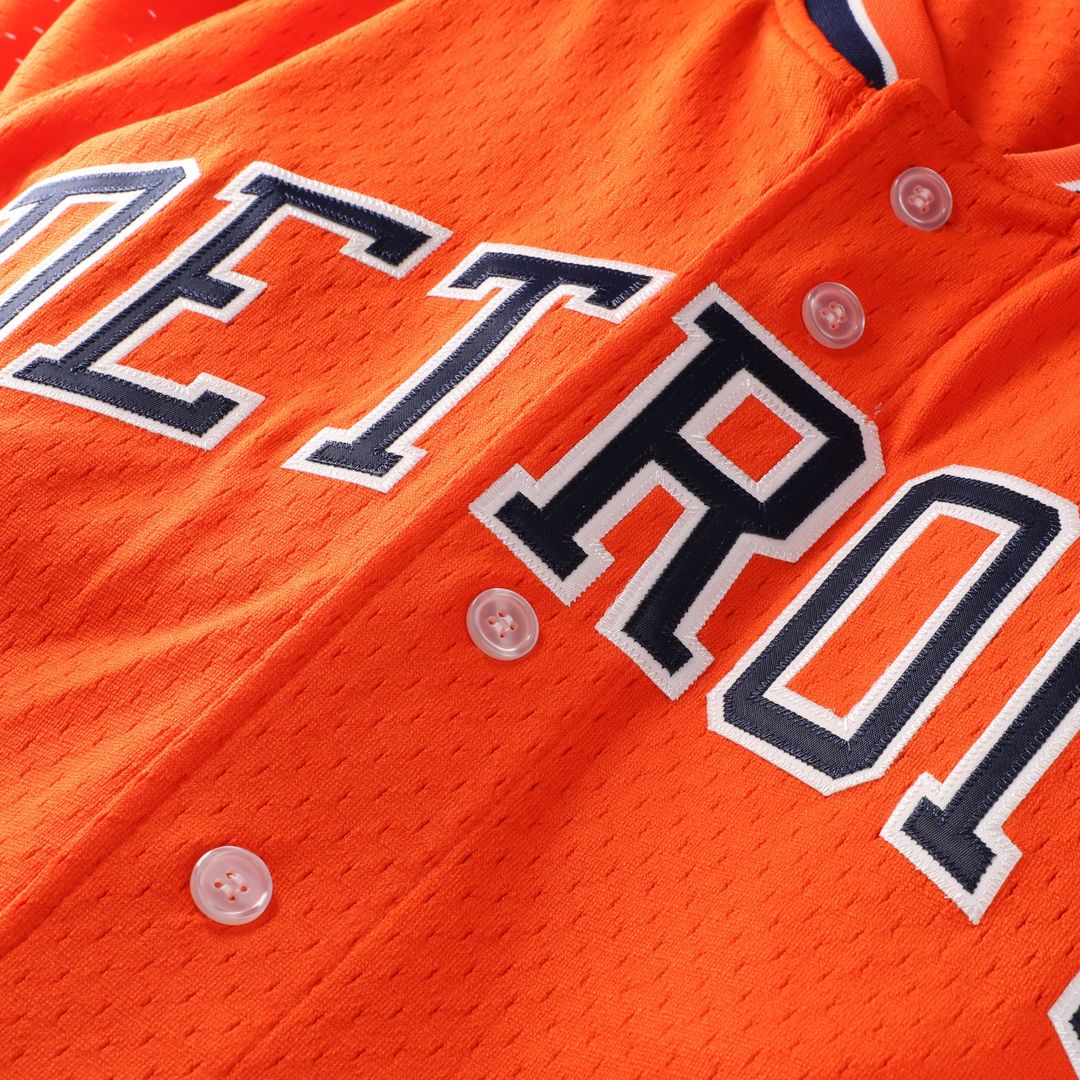 Detroit Tigers Kirk Gibson Cooperstown Mesh Batting Practice Button-Up Jersey — Orange