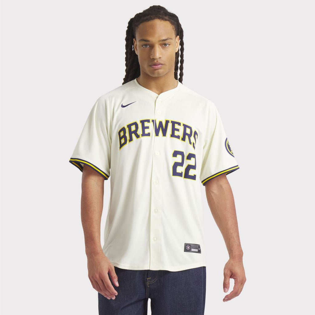Milwaukee Brewers Christian Yelich Home Limited Jersey — Cream