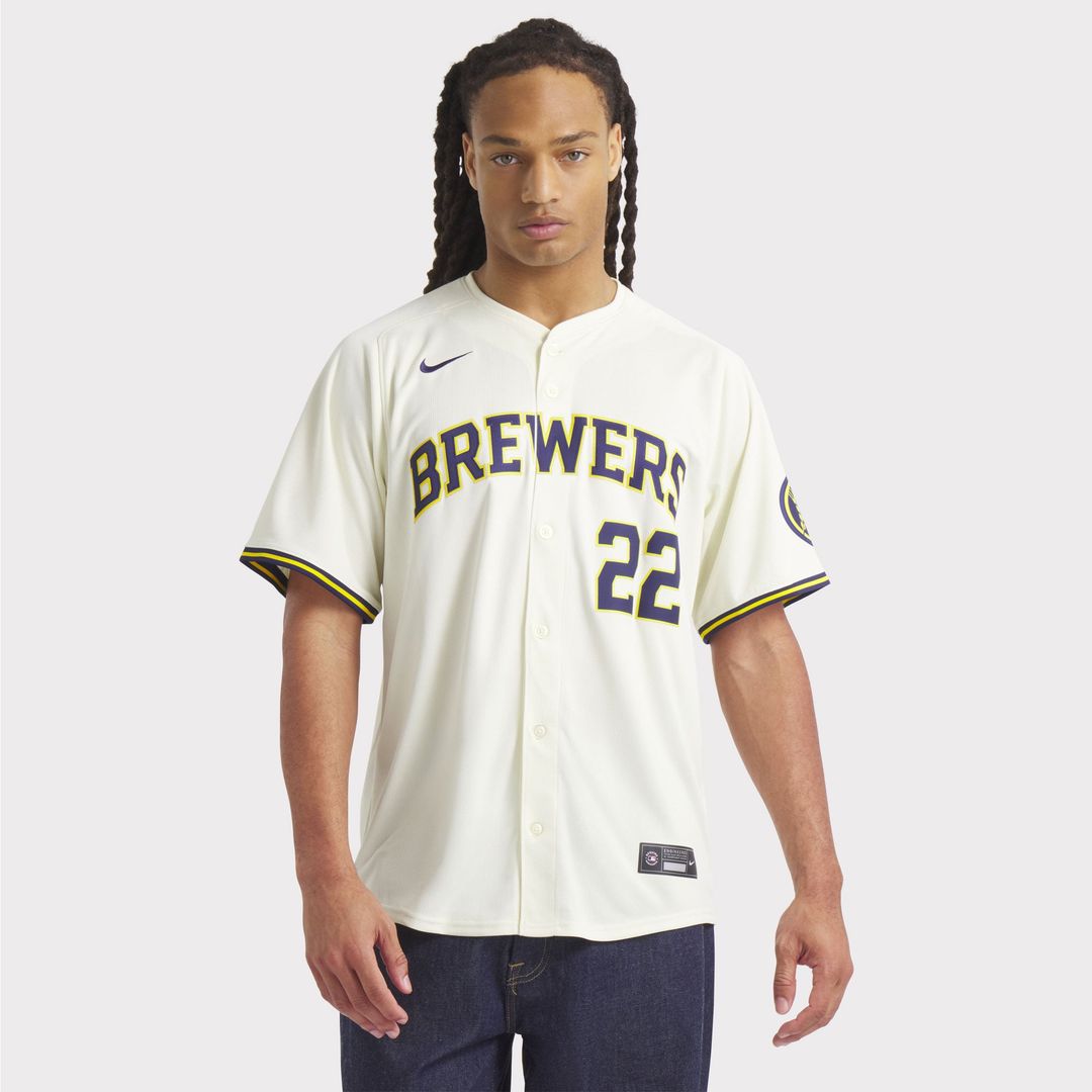 Milwaukee Brewers Christian Yelich Home Limited Jersey — Cream