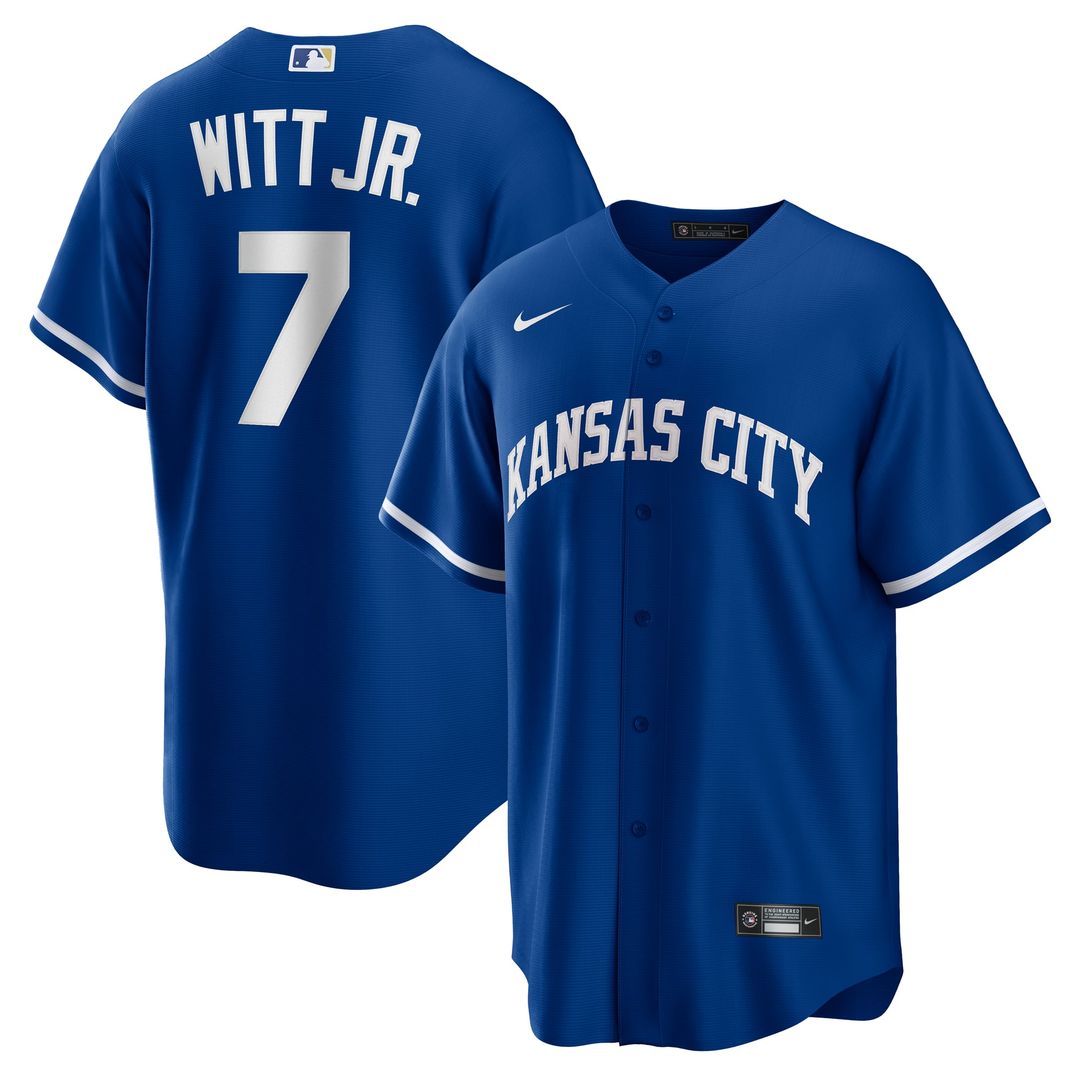 Kansas City Royals Bobby Witt Jr. Alternate 2 Replica Jersey — Rush Blue