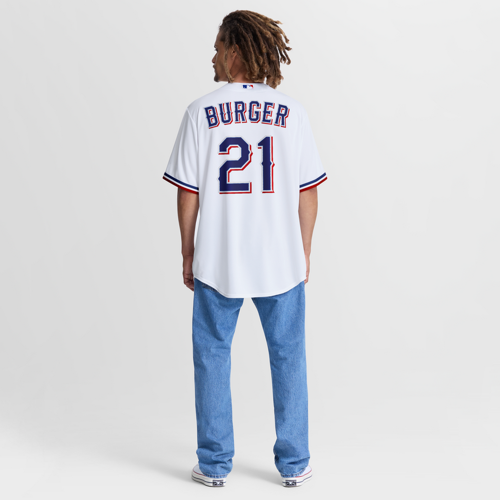 Texas Rangers Jake Burger Home Replica Jersey — White
