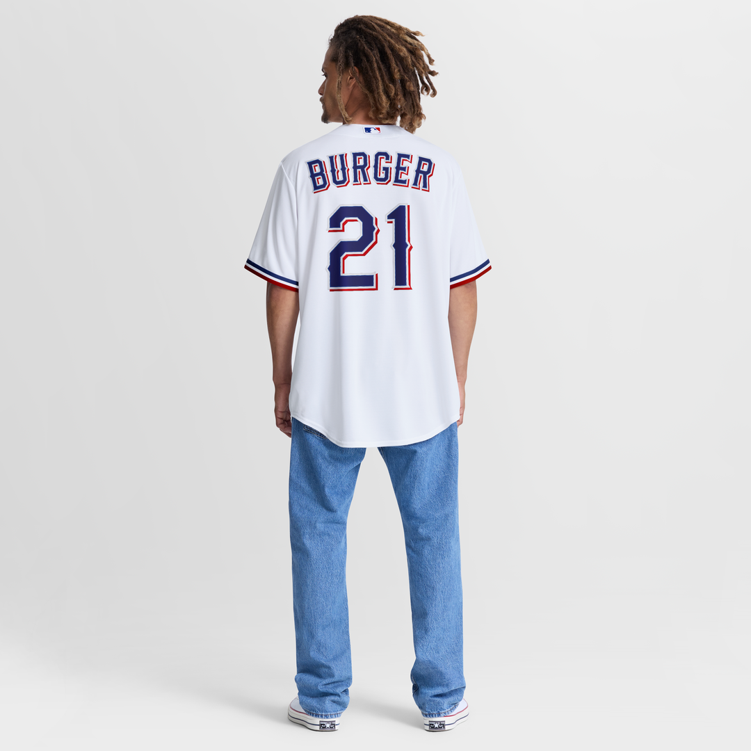 Texas Rangers Jake Burger Home Replica Jersey — White