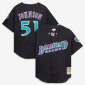 Arizona Diamondbacks Randy Johnson Cooperstown Mesh Batting Practice Button-Up Jersey — Black