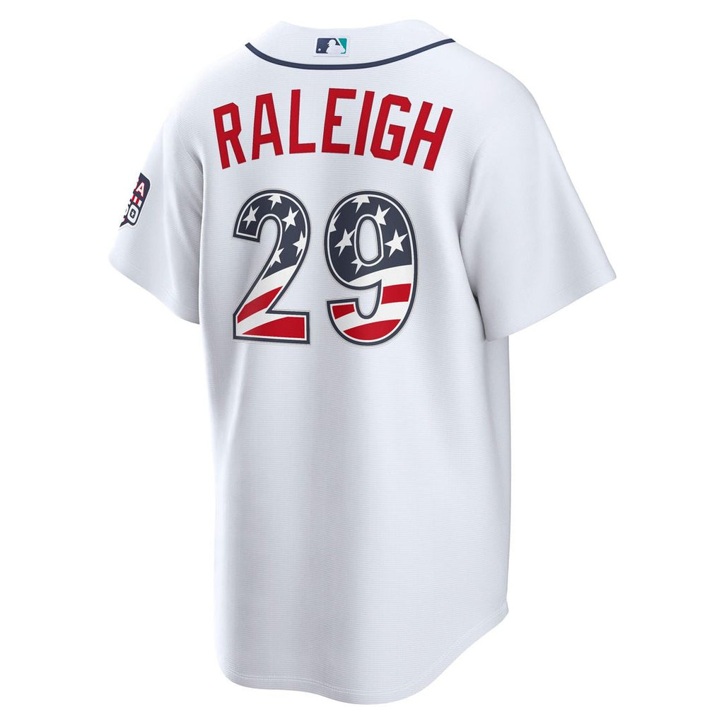Seattle Mariners Cal Raleigh USA 250 Fourth of July Home Stadium Jersey — White