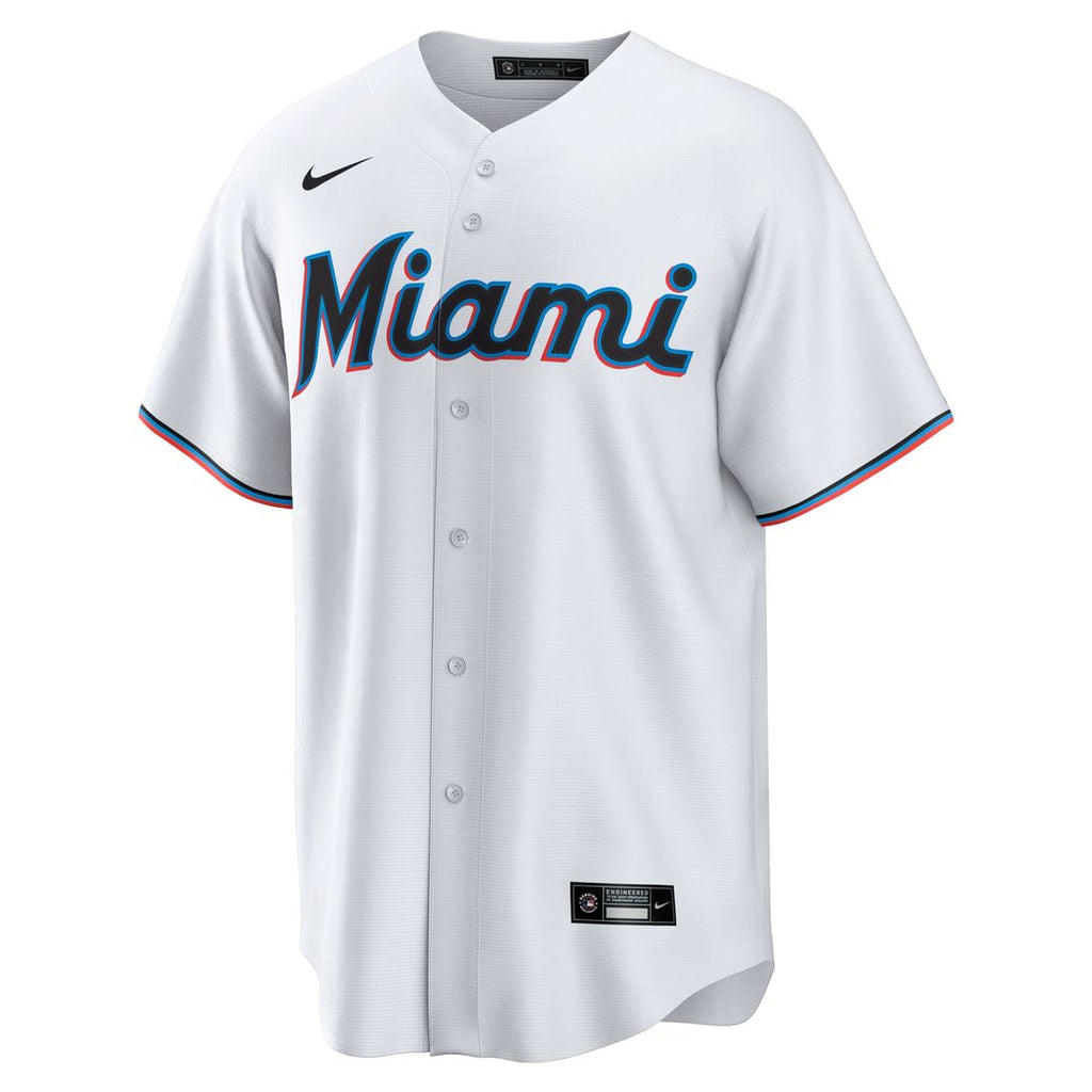 Miami Marlins Connor Norby Home Replica Jersey — White