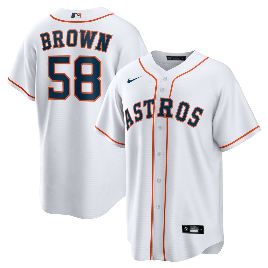 Houston Astros Hunter Brown Home Replica Jersey — White