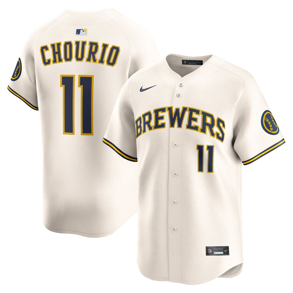 Milwaukee Brewers Jackson Chourio Home Limited Jersey — Cream
