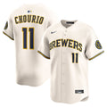 Milwaukee Brewers Jackson Chourio Home Limited Jersey — Cream