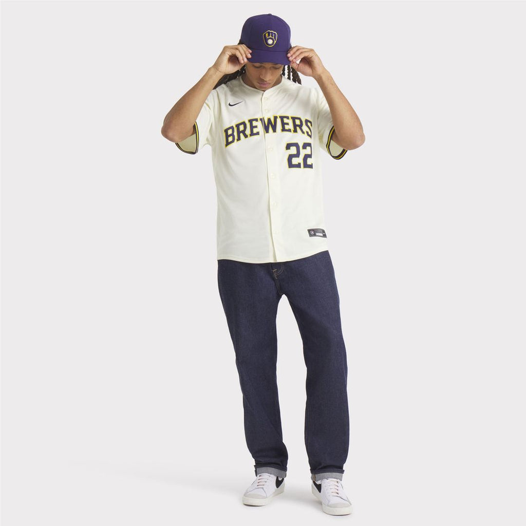 Milwaukee Brewers Christian Yelich Home Limited Jersey — Cream