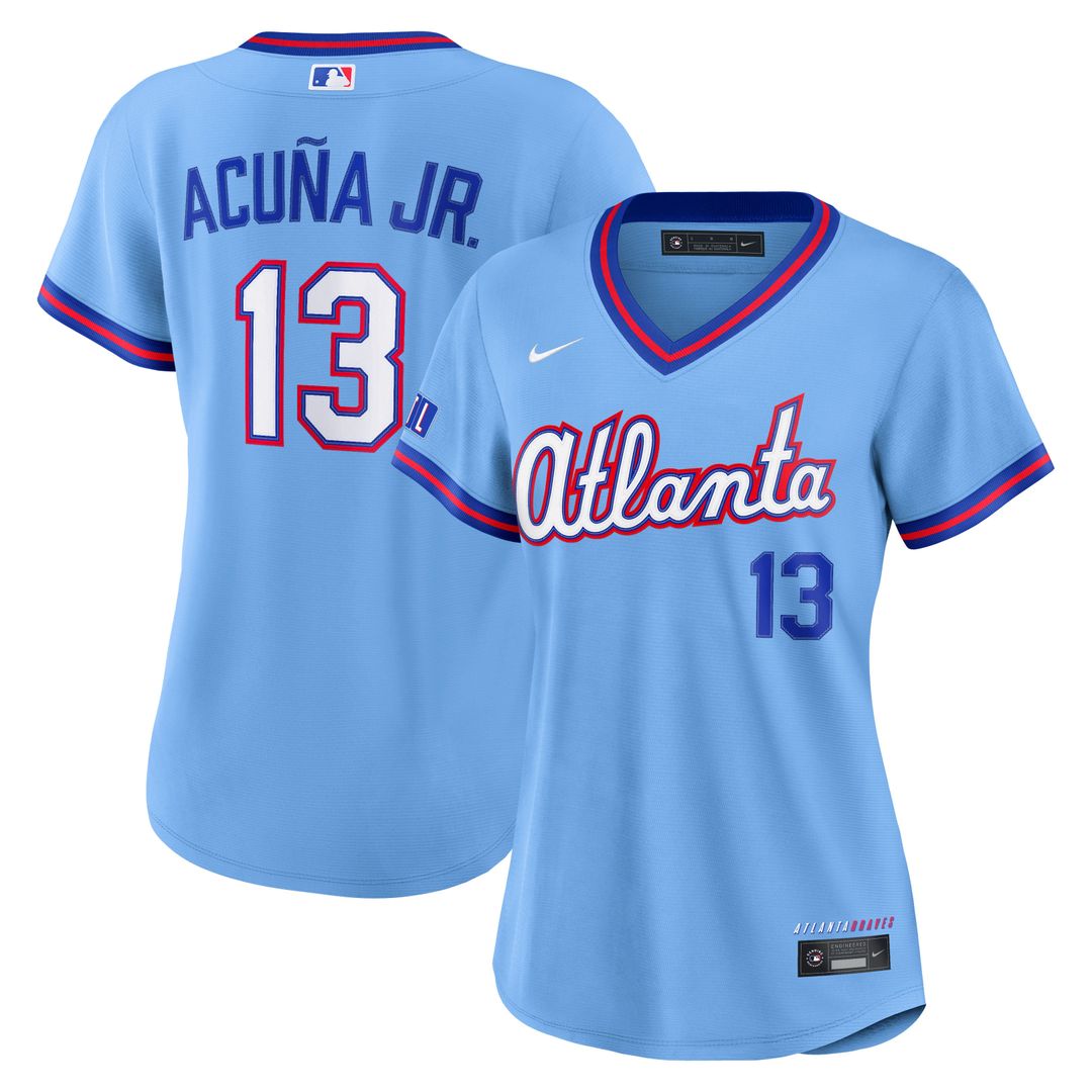 Atlanta Braves Ronald Acuña Jr. Women's 2026 City Connect Stadium Jersey — Powder Blue