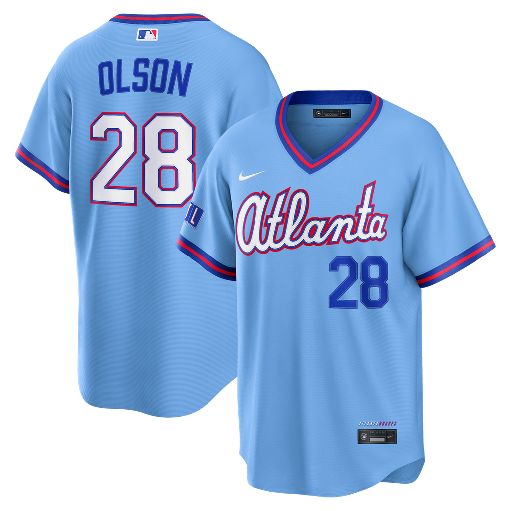 Atlanta Braves Matt Olson 2026 City Connect Stadium Jersey — Powder Blue