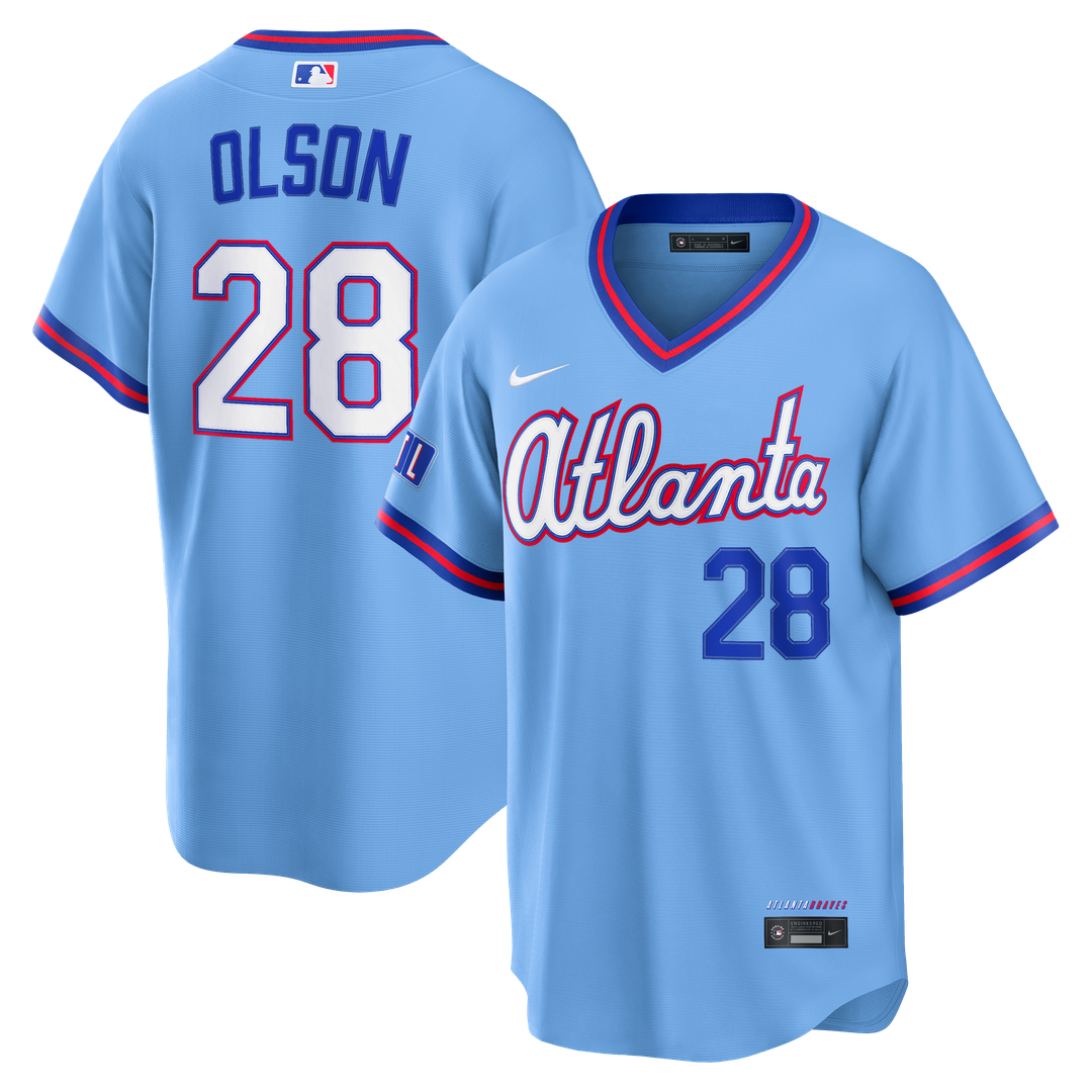 Atlanta Braves Matt Olson 2026 City Connect Stadium Jersey — Powder Blue