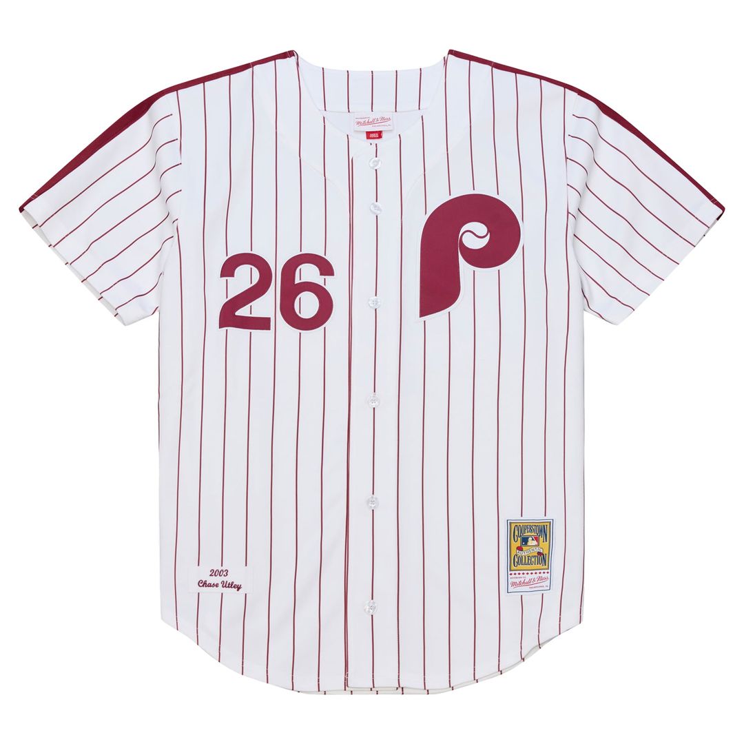 Philadelphia Phillies Chase Utley 2003 Cooperstown Authentic Jersey — White