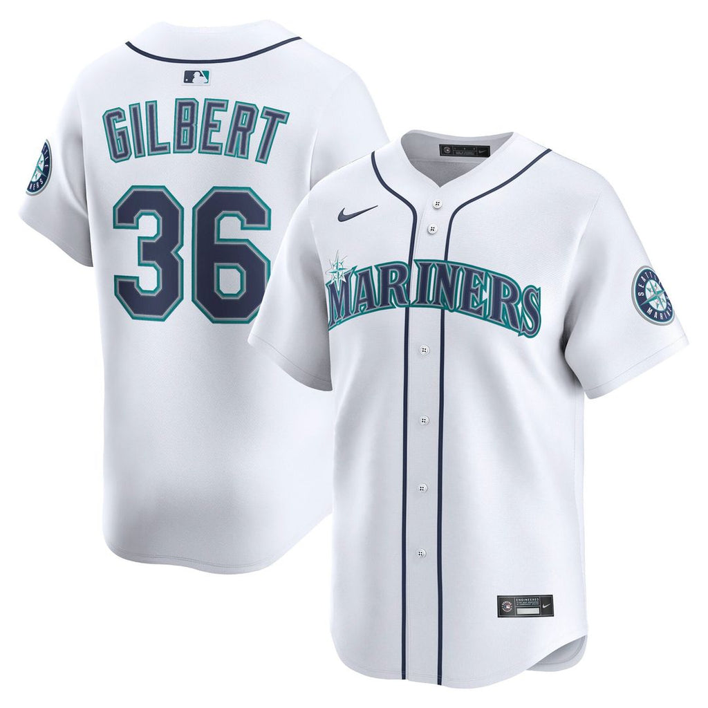Seattle Mariners Logan Gilbert Home Limited Jersey — White