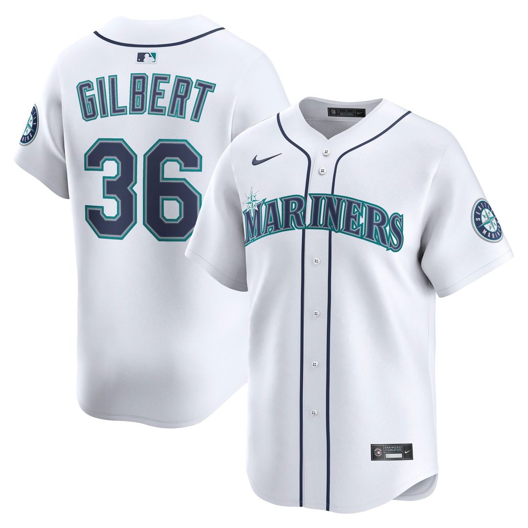 Seattle Mariners Logan Gilbert Home Limited Jersey — White