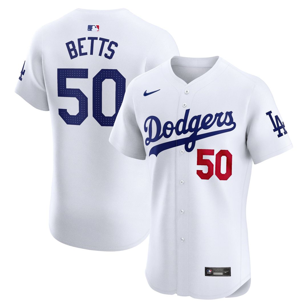 Los Angeles Dodgers Mookie Betts Home Elite Jersey — White