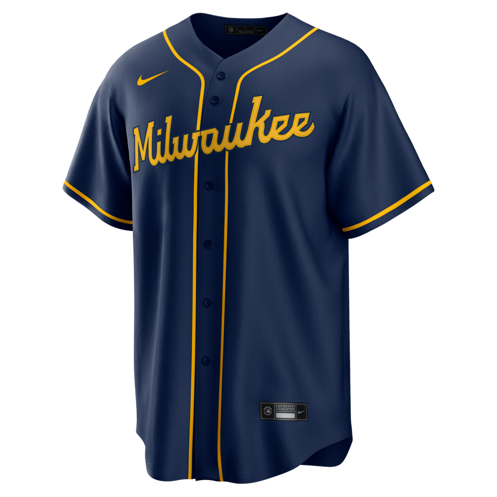 Milwaukee Brewers Alternate Replica Team Jersey — Navy