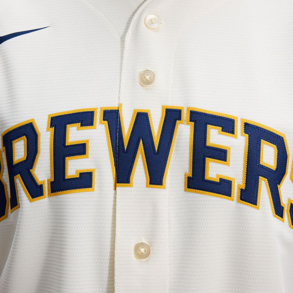 Milwaukee Brewers Home Replica Team Jersey — Cream