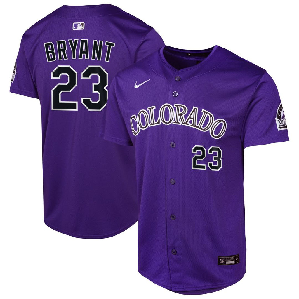 Colorado Rockies Kris Bryant Youth Alternate Limited Jersey — Purple