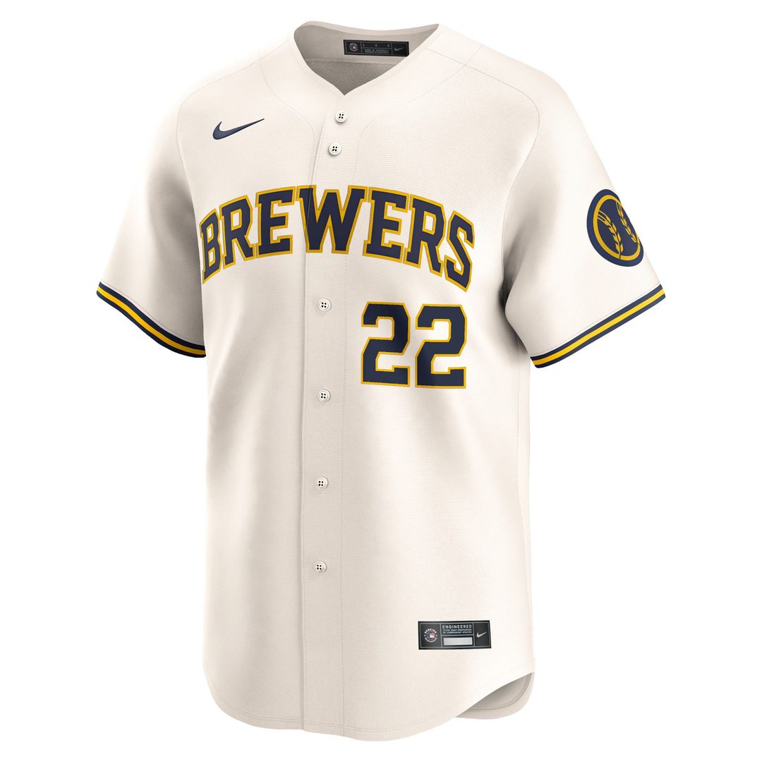 Milwaukee Brewers Christian Yelich Home Limited Jersey — Cream