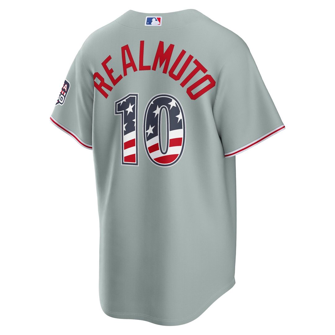 Philadelphia Phillies J.T. Realmuto USA 250 Fourth of July Road Stadium Jersey — Gray