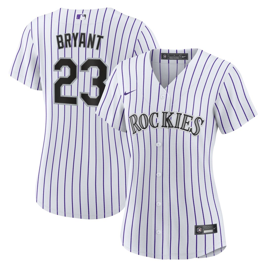 Colorado Rockies Kris Bryant Women's Replica Jersey — White/Purple
