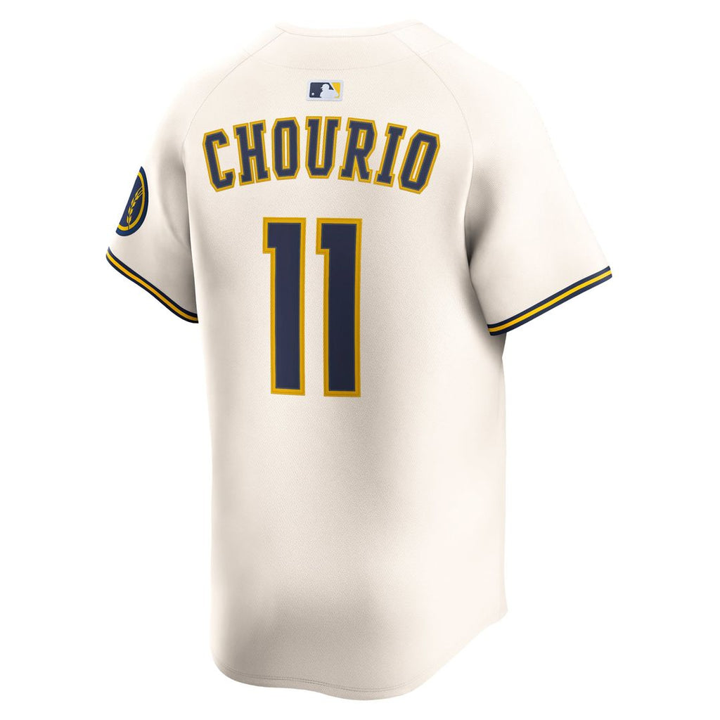 Milwaukee Brewers Jackson Chourio Home Limited Jersey — Cream