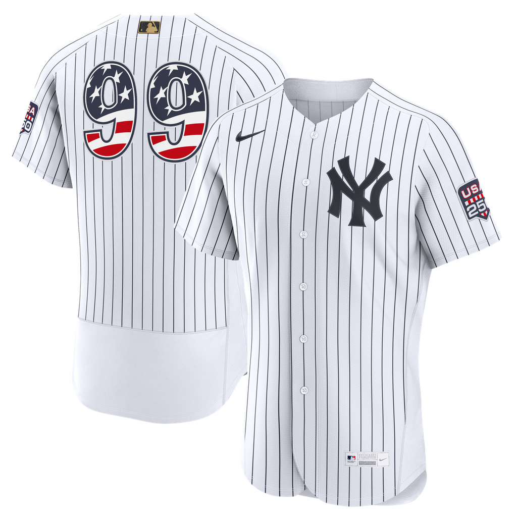 New York Yankees Aaron Judge USA 250 Fourth of July Home Authentic Jersey — White
