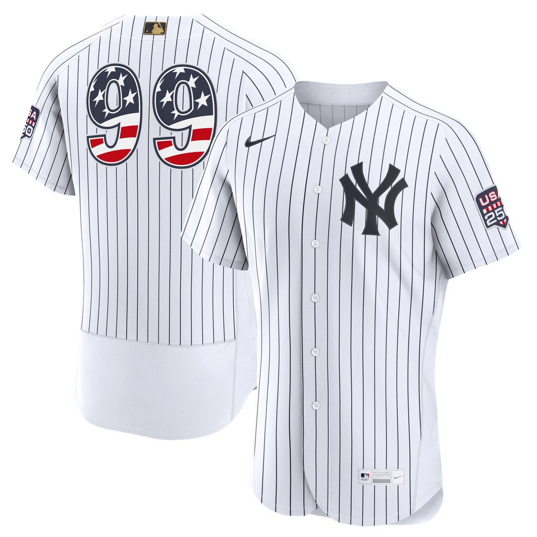 New York Yankees Aaron Judge USA 250 Fourth of July Home Authentic Jersey — White