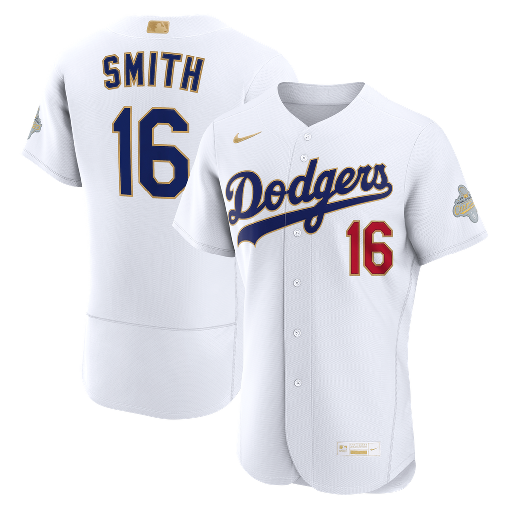 Los Angeles Dodgers Will Smith 2026 Gold Collection Authentic Jersey — White