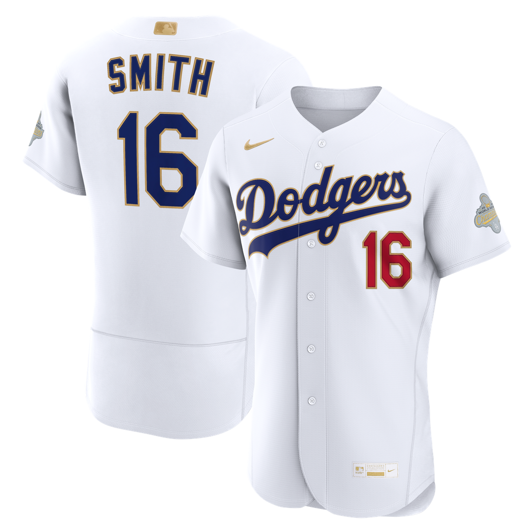 Los Angeles Dodgers Will Smith 2026 Gold Collection Authentic Jersey — White