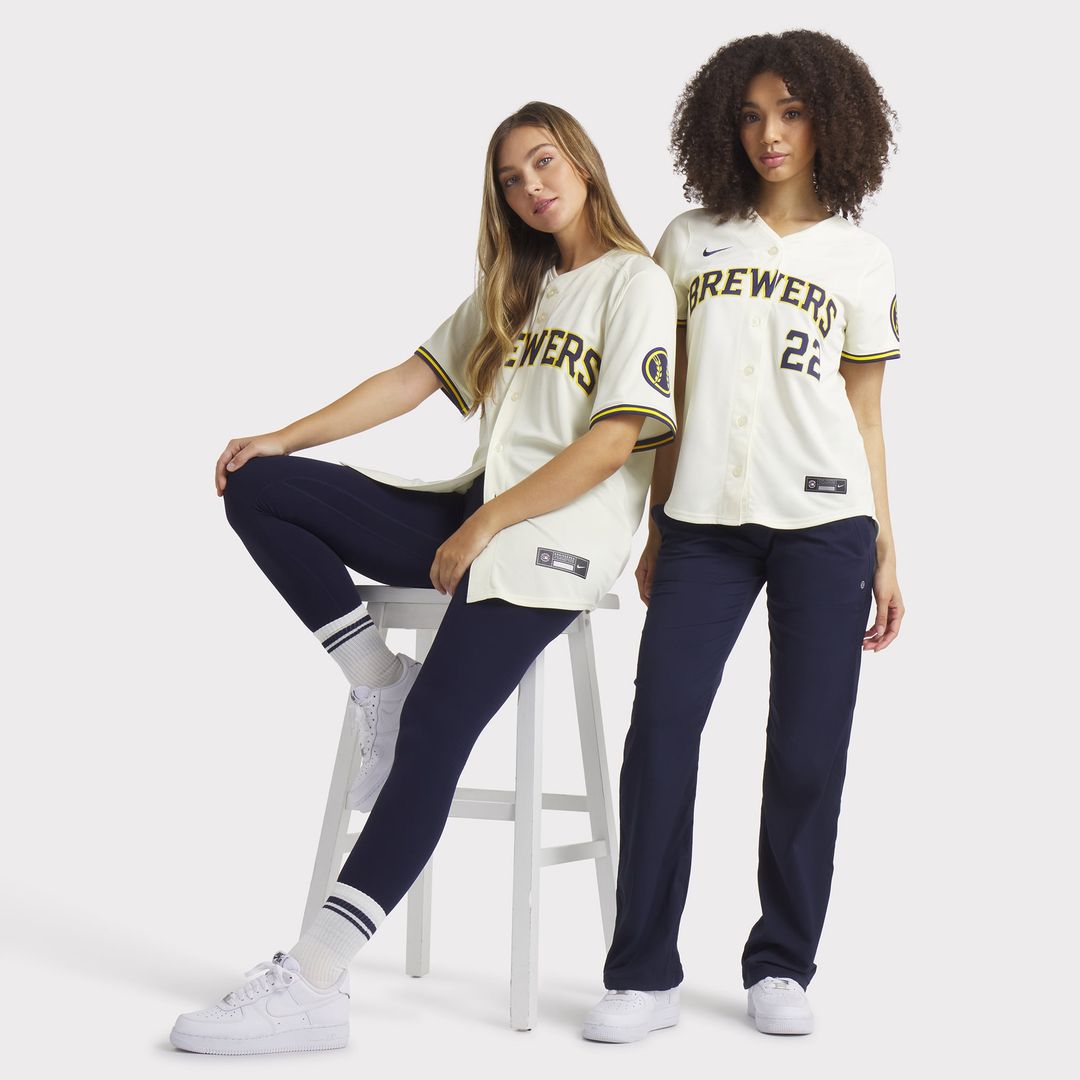 Milwaukee Brewers Christian Yelich Women's Home Limited Jersey — Cream