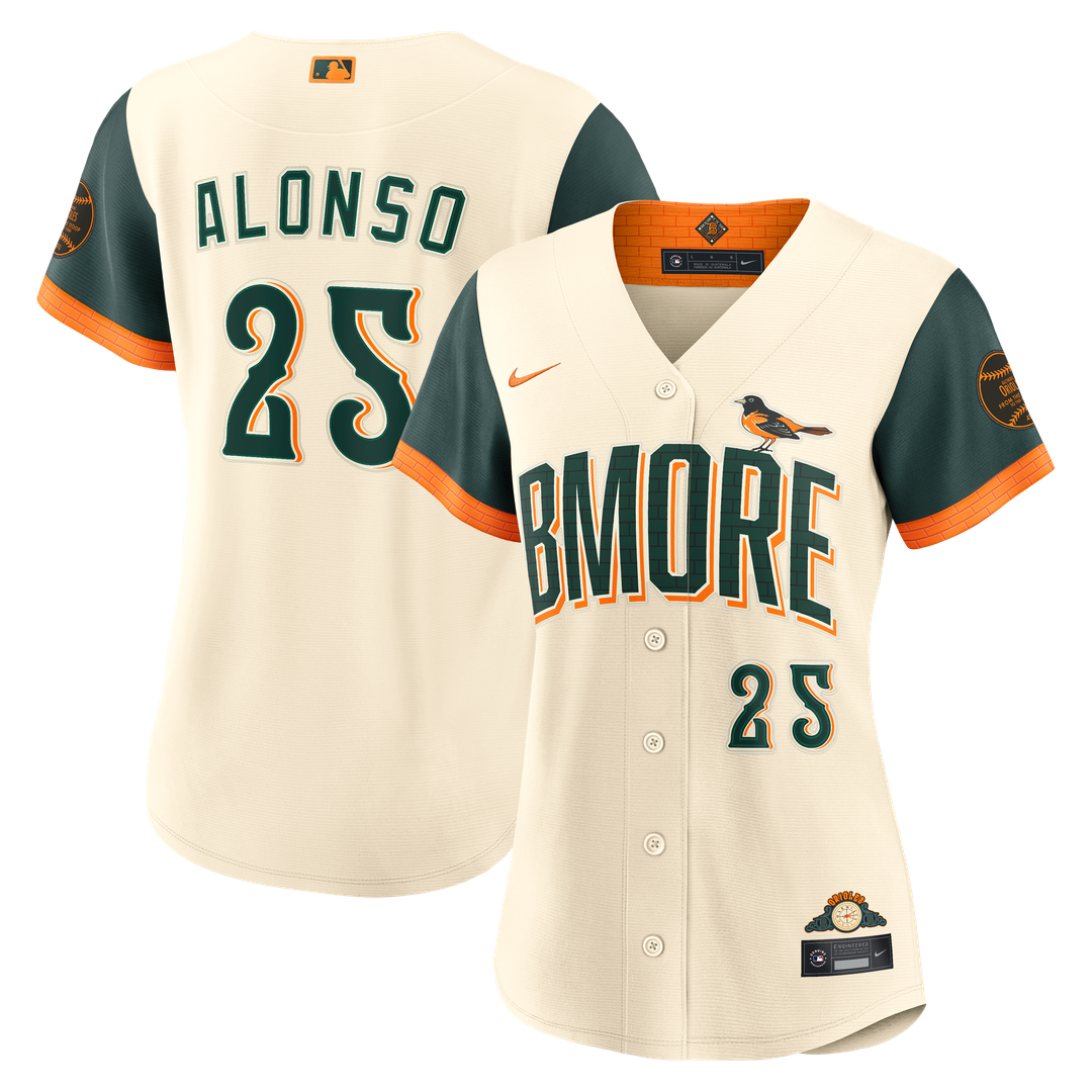 Baltimore Orioles Pete Alonso Women's 2026 City Connect Stadium Jersey — Cream