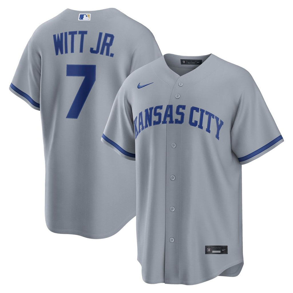 Kansas City Royals Bobby Witt Jr. Road Replica Jersey — Gray