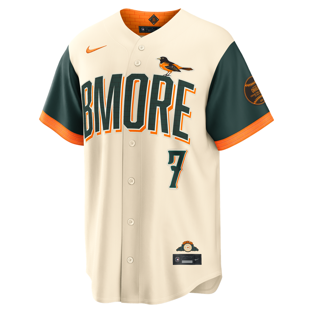 Baltimore Orioles Jackson Holliday 2026 City Connect Stadium Jersey — Cream