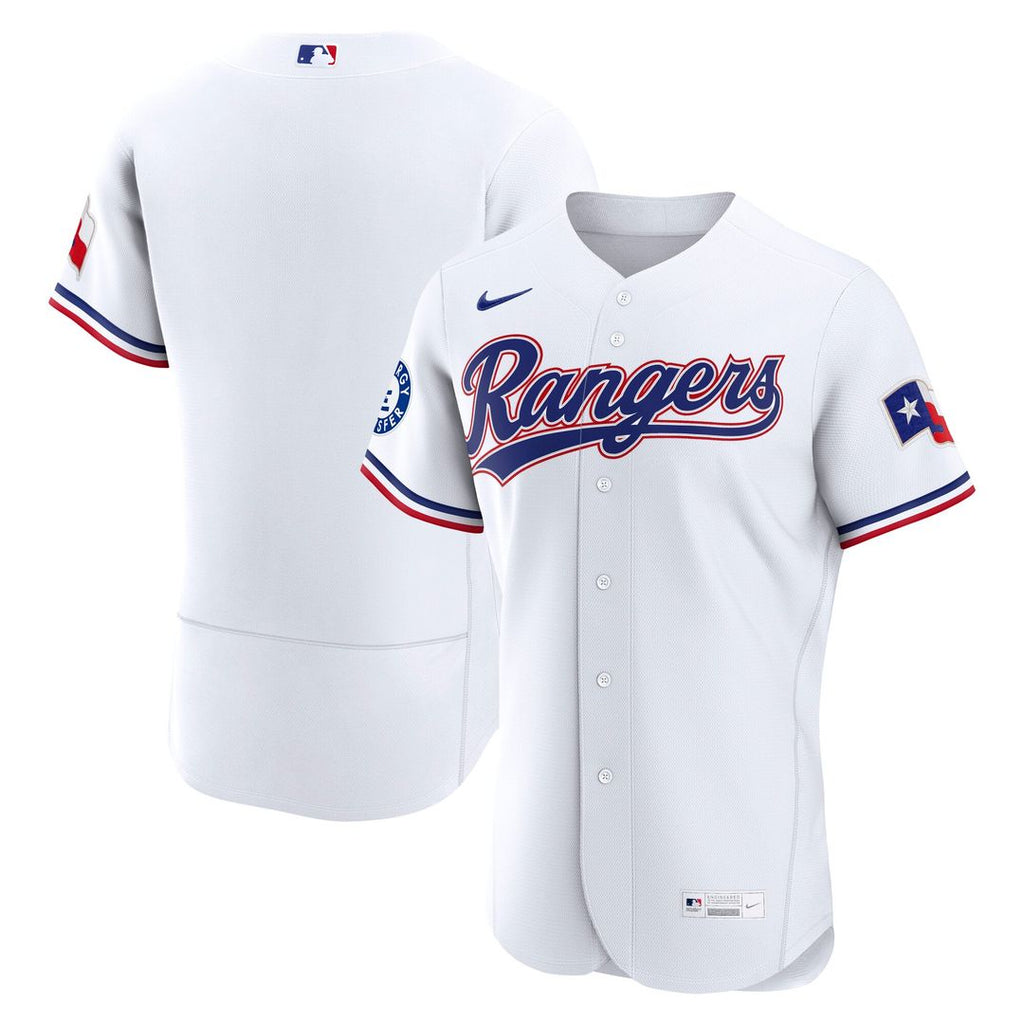 Texas Rangers Home Sponsor Patch Authentic Jersey — White