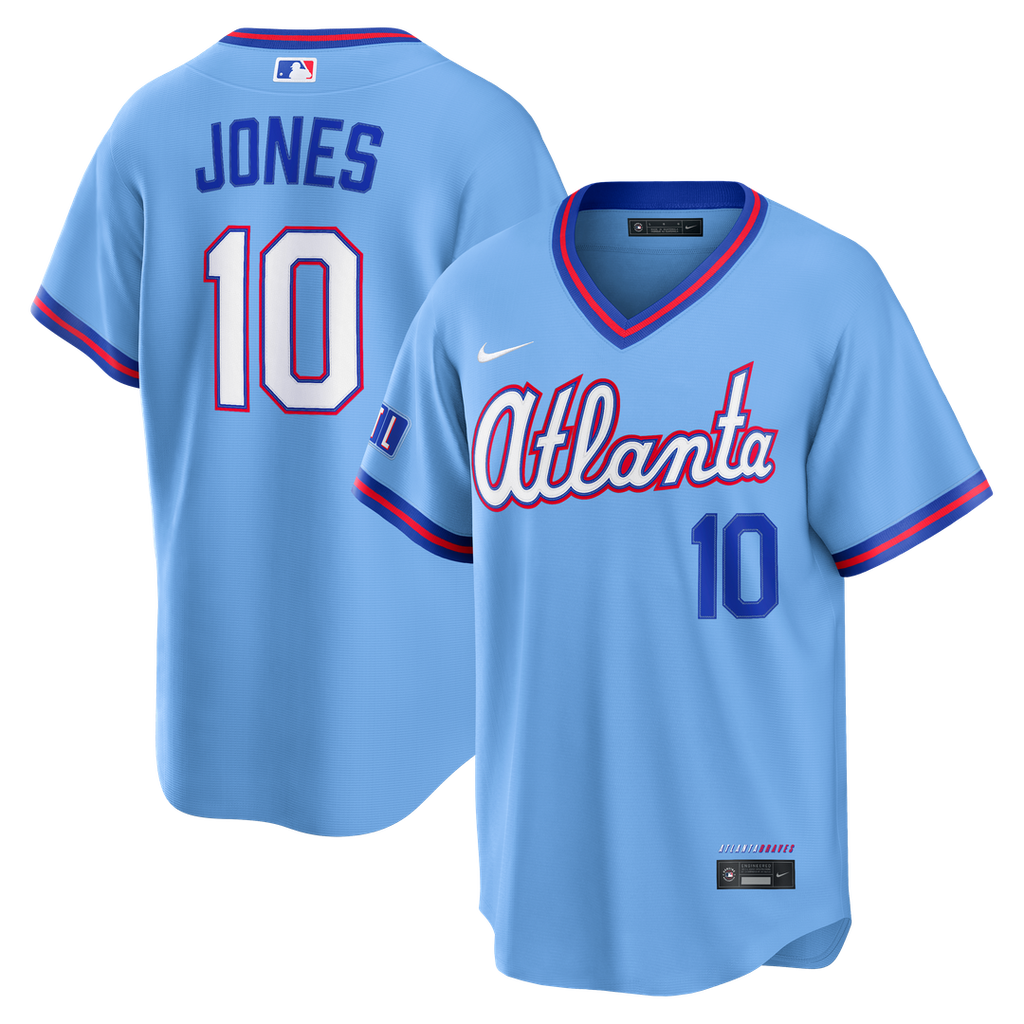 Atlanta Braves Chipper Jones 2026 City Connect Stadium Jersey — Powder Blue