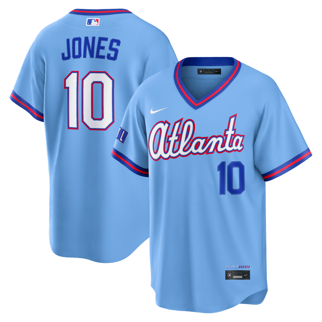 Atlanta Braves Chipper Jones 2026 City Connect Stadium Jersey — Powder Blue