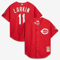 Cincinnati Reds Barry Larkin Throwback Cooperstown Mesh Batting Practice Jersey — Red