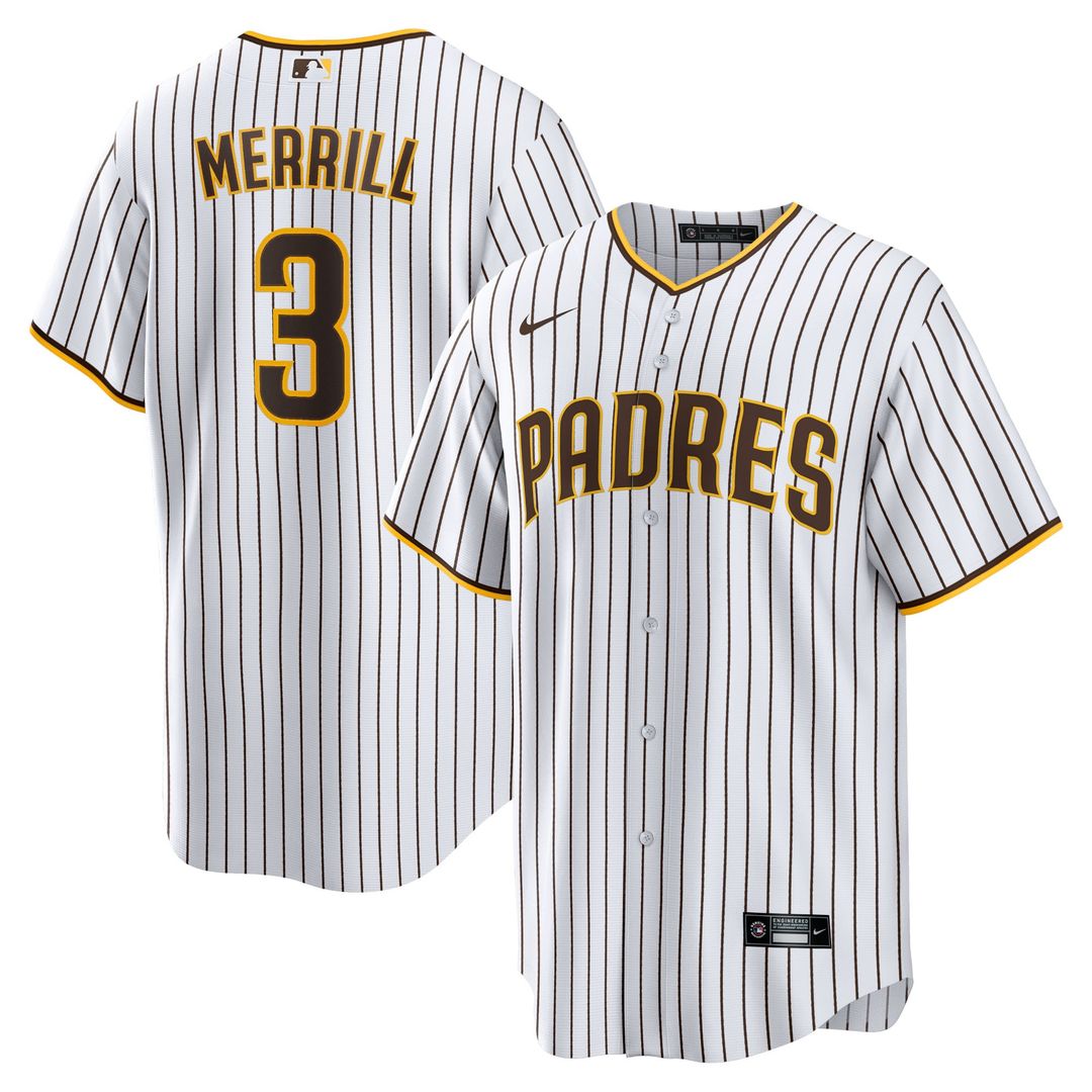 San Diego Padres Jackson Merrill Home Replica Jersey — White