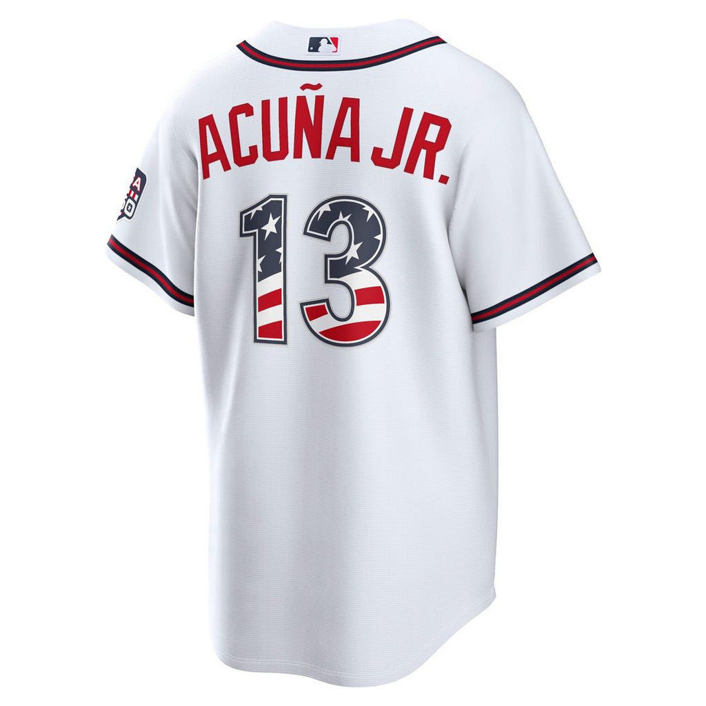 Atlanta Braves Ronald Acuña Jr. USA 250 Fourth of July Home Stadium Jersey — White