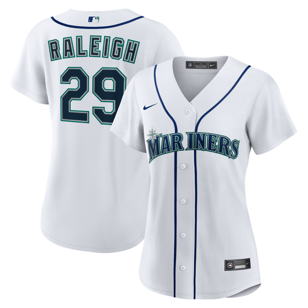 Seattle Mariners Cal Raleigh Women's Home Replica Jersey — White