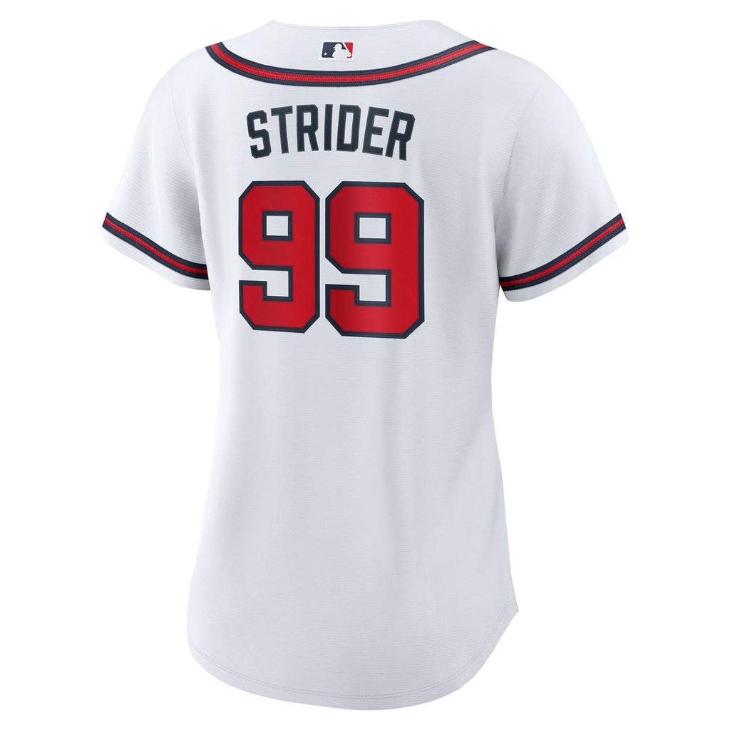 Atlanta Braves Spencer Strider Women's Home Replica Jersey — White