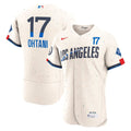 Los Angeles Dodgers Shohei Ohtani City Connect Authentic Sponsor Patch Jersey — Cream