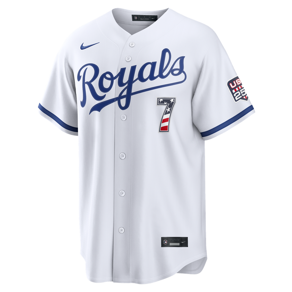 Kansas City Royals Bobby Witt Jr. USA 250 Fourth of July Home Stadium Jersey — White