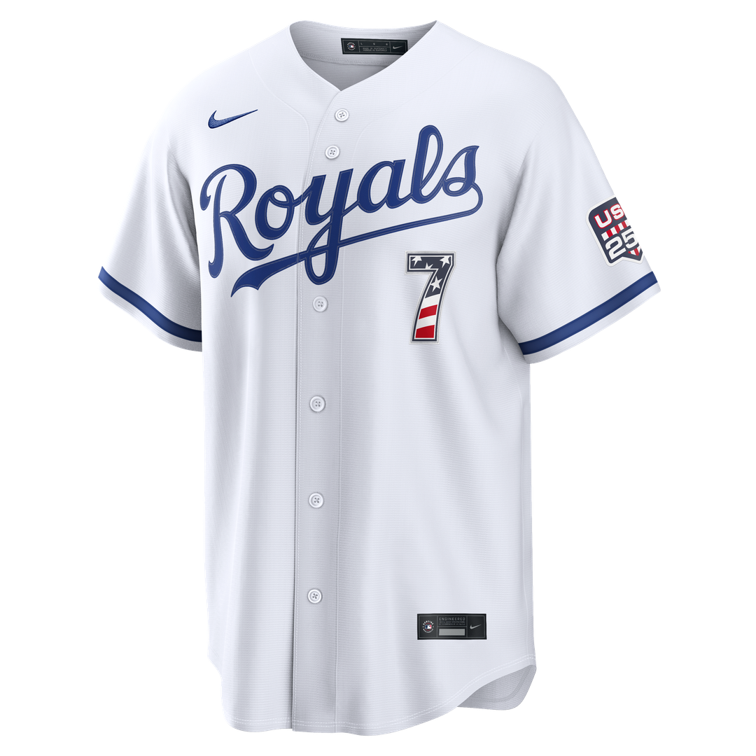 Kansas City Royals Bobby Witt Jr. USA 250 Fourth of July Home Stadium Jersey — White