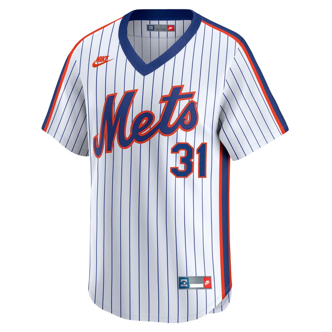 New York Mets Mike Piazza Throwback Cooperstown Limited Jersey — White