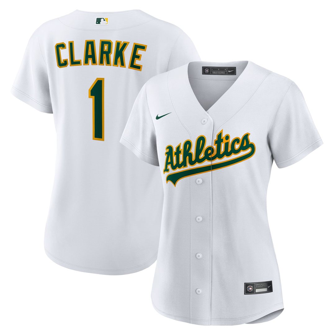 Athletics Denzel Clarke Women's Home Replica Jersey — White