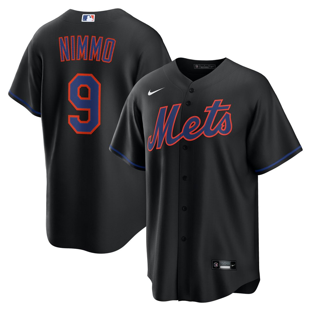 New York Mets Brandon Nimmo Alternate Replica Jersey — Black