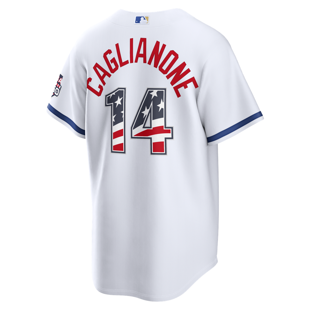 Kansas City Royals Jac Caglianone USA 250 Fourth of July Home Stadium Jersey — White